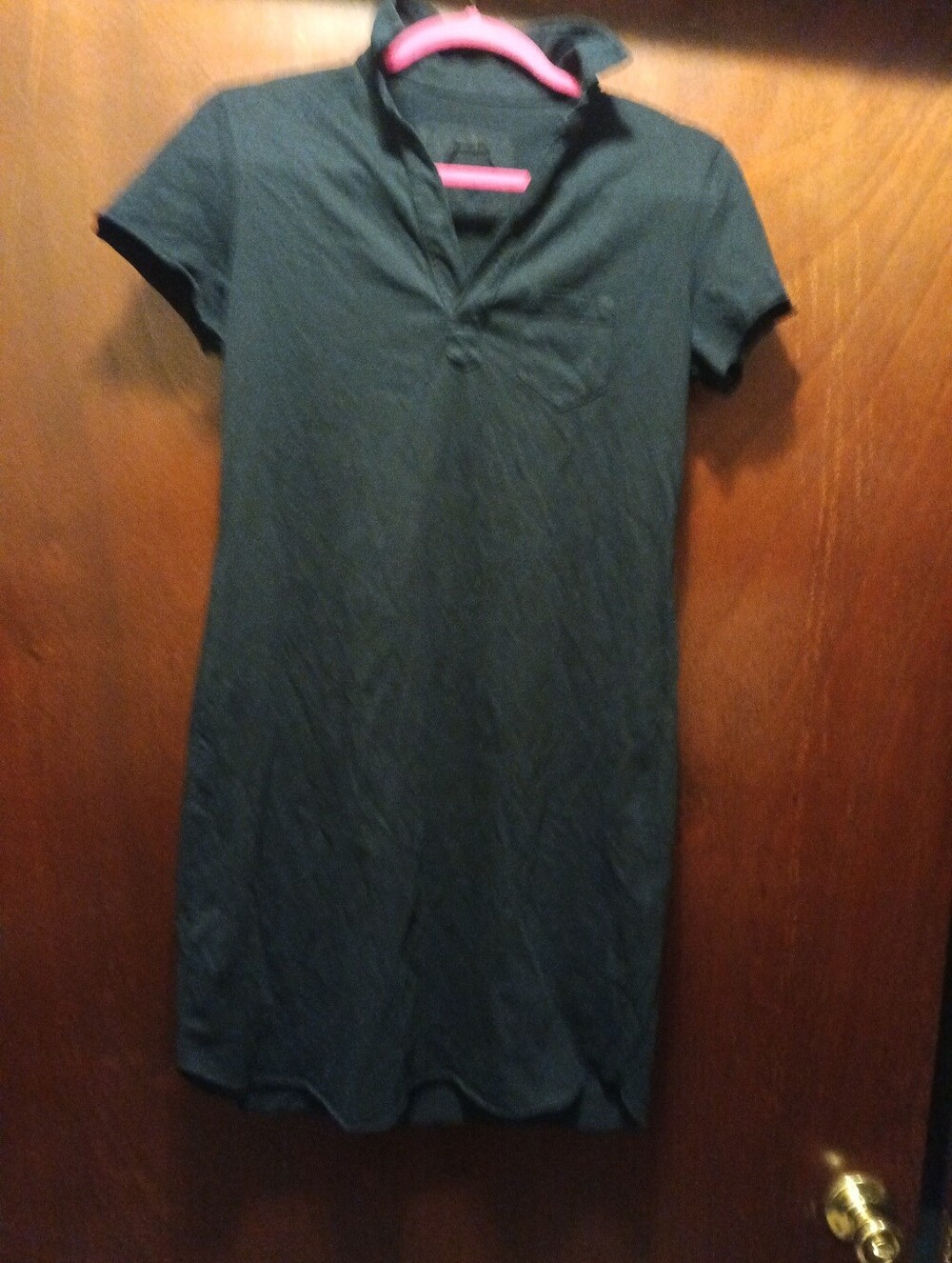 Frank & Eileen Lauren Polo Dress Small Pinhole Xs Black Raw Hem